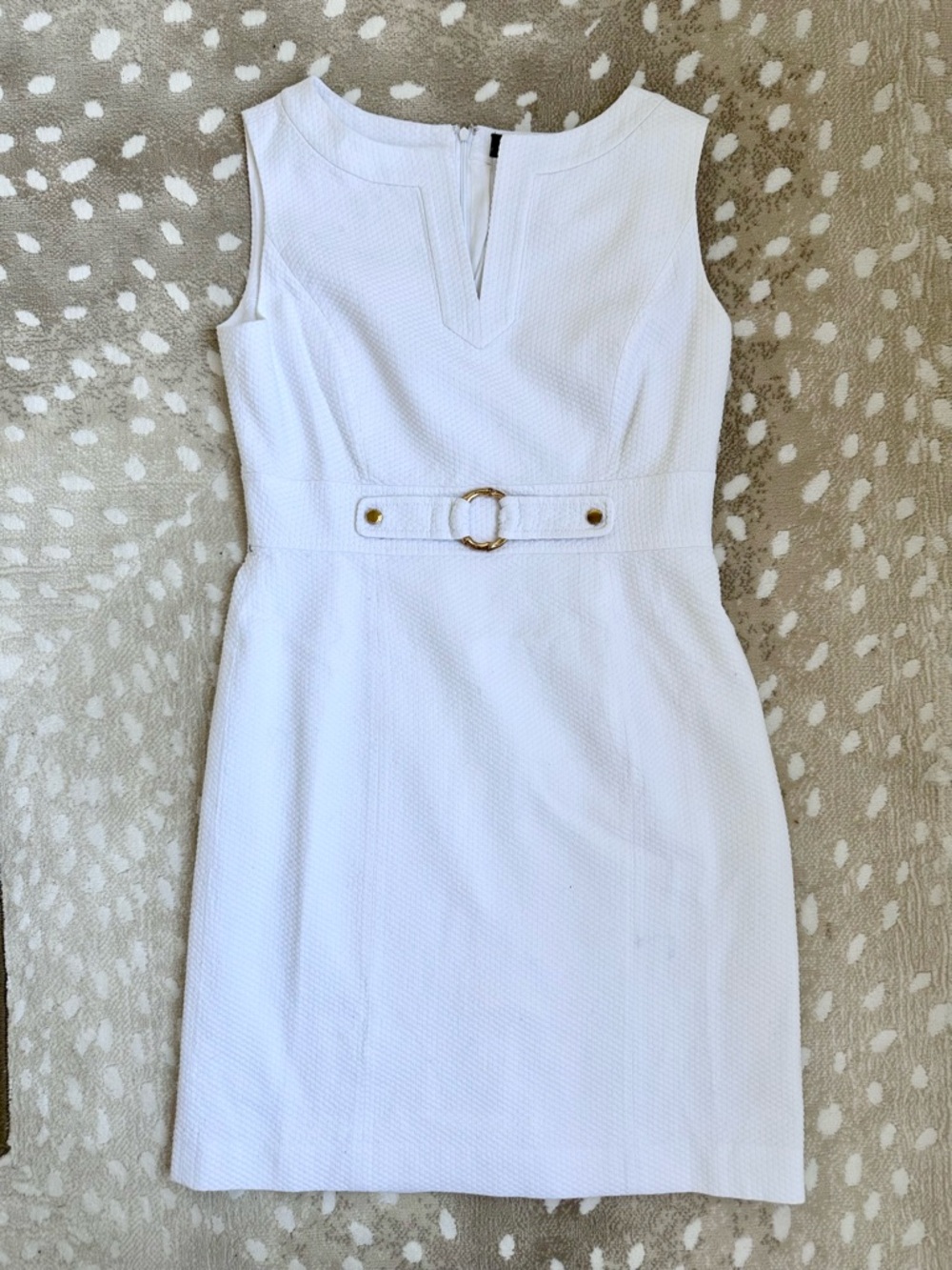 Tahari White Sleeveless Dress Size 8P